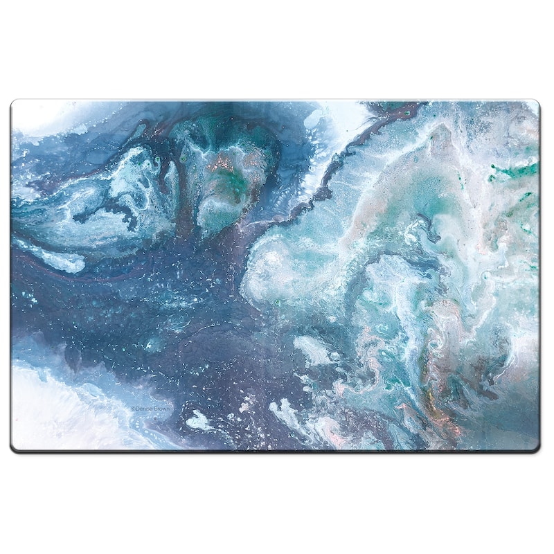 Highland Home Salty Waves 30” x 20” Decorative Vinyl Comfort Floor Mat Manufactured in The USA, Waterproof, Easy to Clean - Multi - 30x20