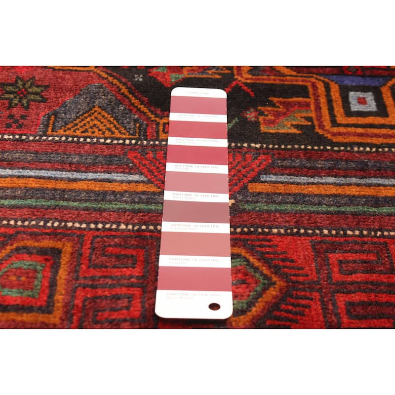 ECARPETGALLERY Hand-knotted Teimani Burgundy Wool Rug - 3'7 x 7'10