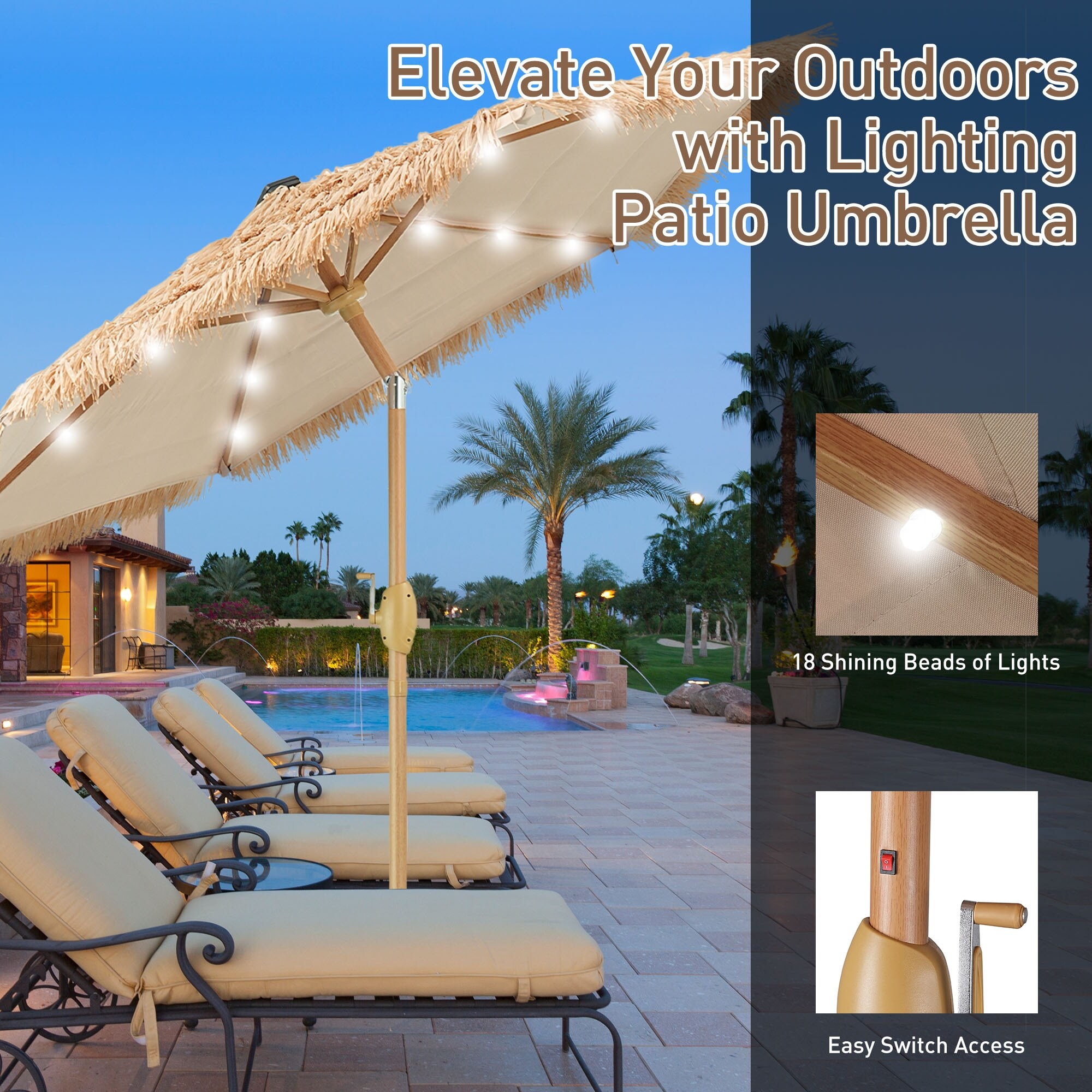 7.5 ft oc patio umbrella grillncomfort Add dependable shade to your outdoor space with this 7.5 ft Market Umbrella featuring a convenient push button tilt Yaheetech 7.5FT Patio Umbrella w/Tassels