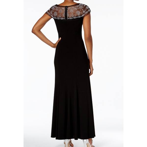 Shop R M Richards Black Women S Size 16 Beaded Illusion Gown Dress