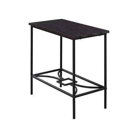 Offex 22"H Contemporary Accent Table - Cappuccino/Black Metal - Not Available