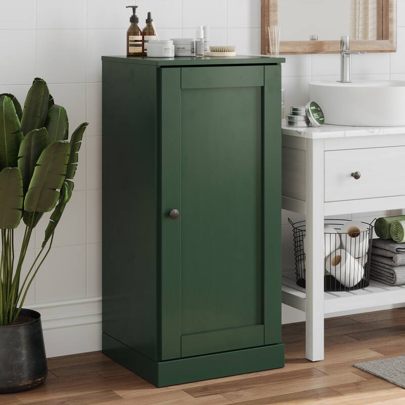 Palace Imports 100% Solid Wood 16.5" Bathroom Storage Cabinet with Shaker Door and Adjustable Shelves - Green