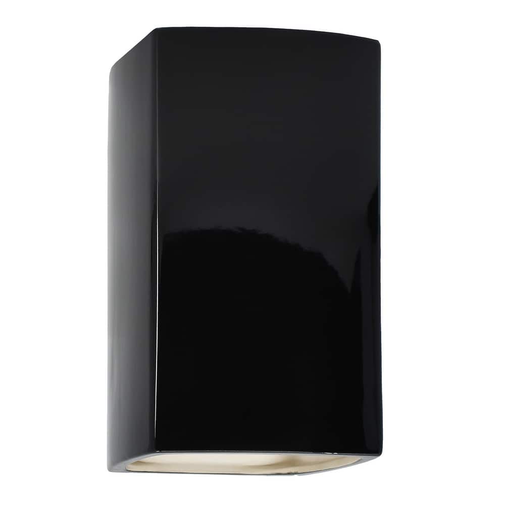 Justice Design Ambiance - Large Rectangle Wall Sconce - Closed Top (Outdoor) - Replaceable Bulb