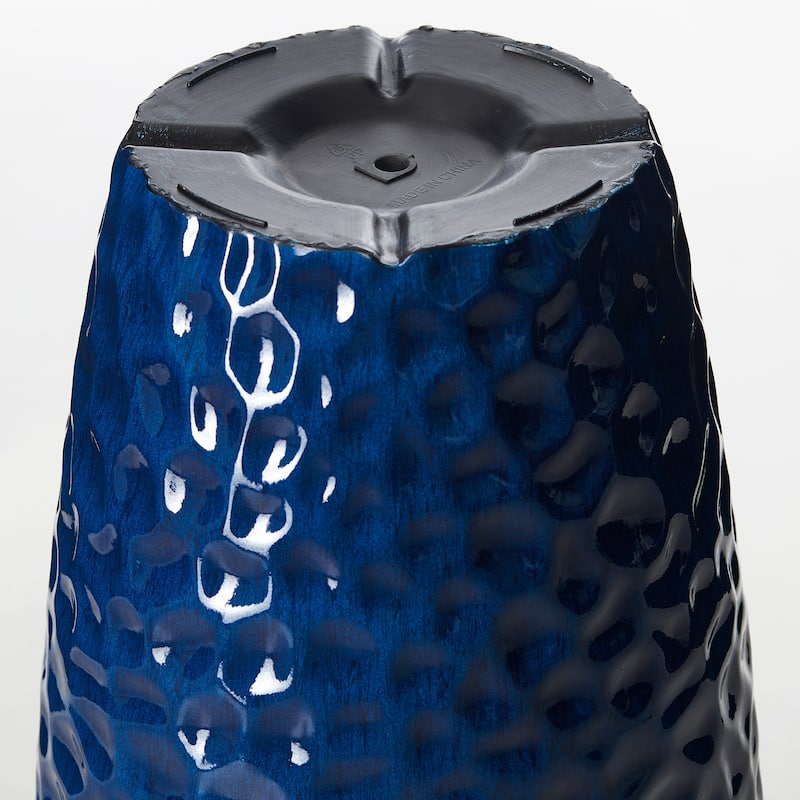 Glitzhome 23.75"H Set of 2 Oversized Eco-Friendly PP and Stone Honeycomb Textured Blue/Green/Red Tall Plastic Planter