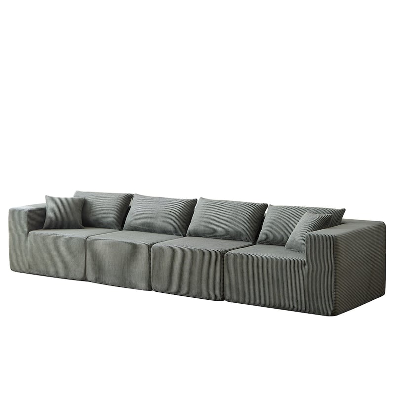 104-Inch Modular Sectional Sofa for Livingroom L Shaped Compressed Sofa, 4 Pc Free Combination Sofa Set