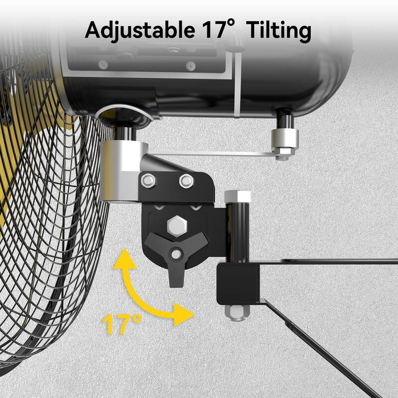 24" Outdoor Industrial Oscillating 3-Speed Heavy Duty Wall Mount Fan