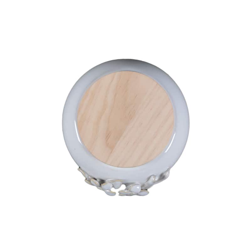 5.52" Ceramic Flower Candle w Lid