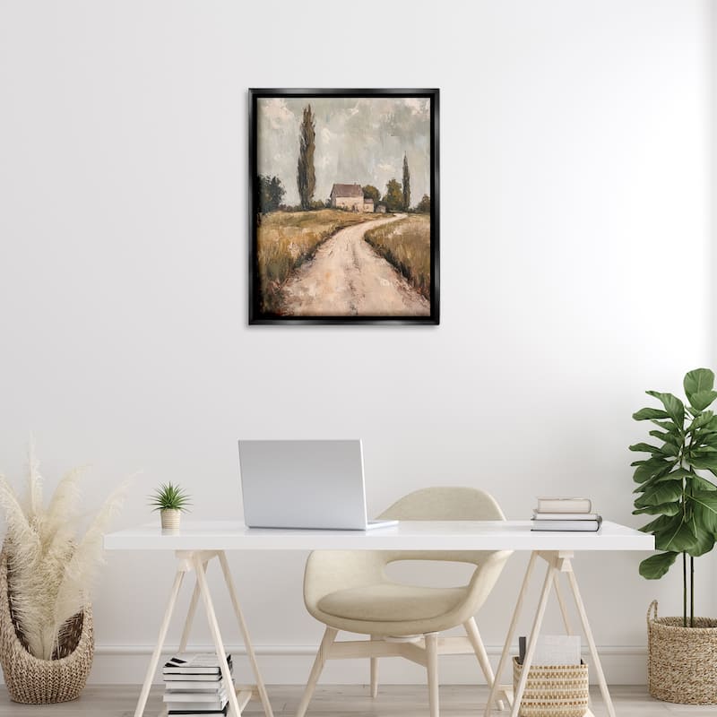Stupell Painterly Quiet Country Framed Floater Canvas Wall Art Design By Petal Prints Design