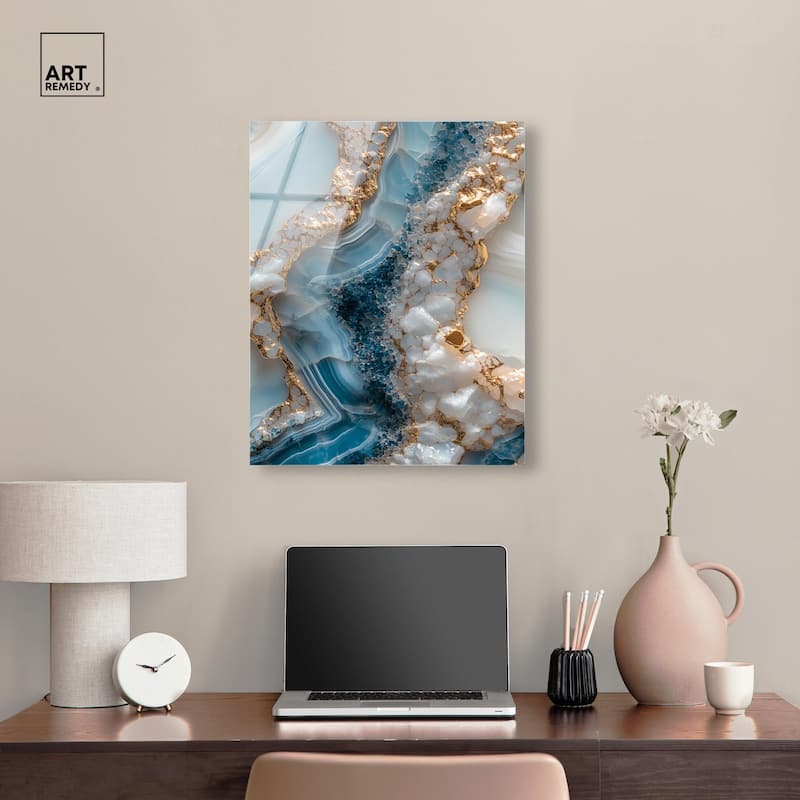 Lapis River Acrylic by Art Remedy, Ready to Hang