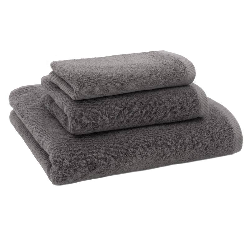 Authentic Hotel and Spa 100% Turkish Cotton Ediree 3-Piece Towel Set - Charcoal