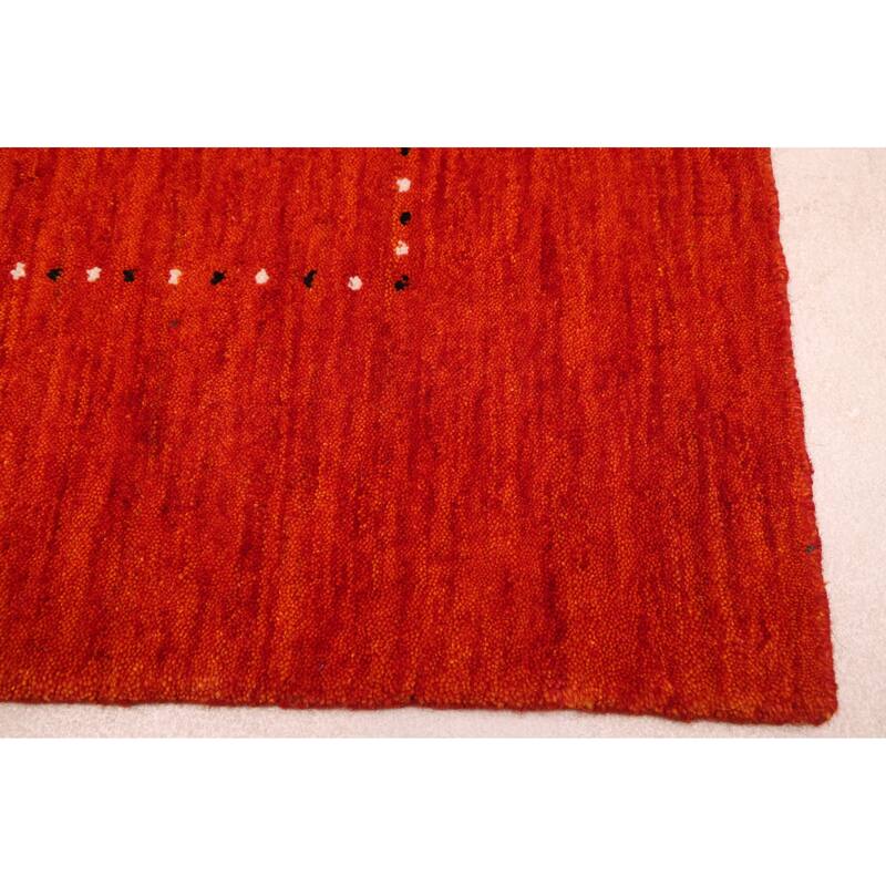 ECARPETGALLERY Hand Loomed Kashkuli Gabbeh Light Red Wool Rug - 5'1 x 7'10