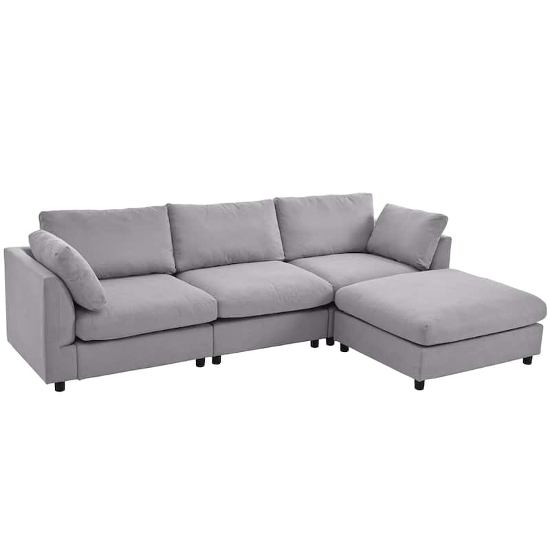 Spacious L-Shaped Convertible Sofa with Reversible Chaise, Wide and Deep Cushions