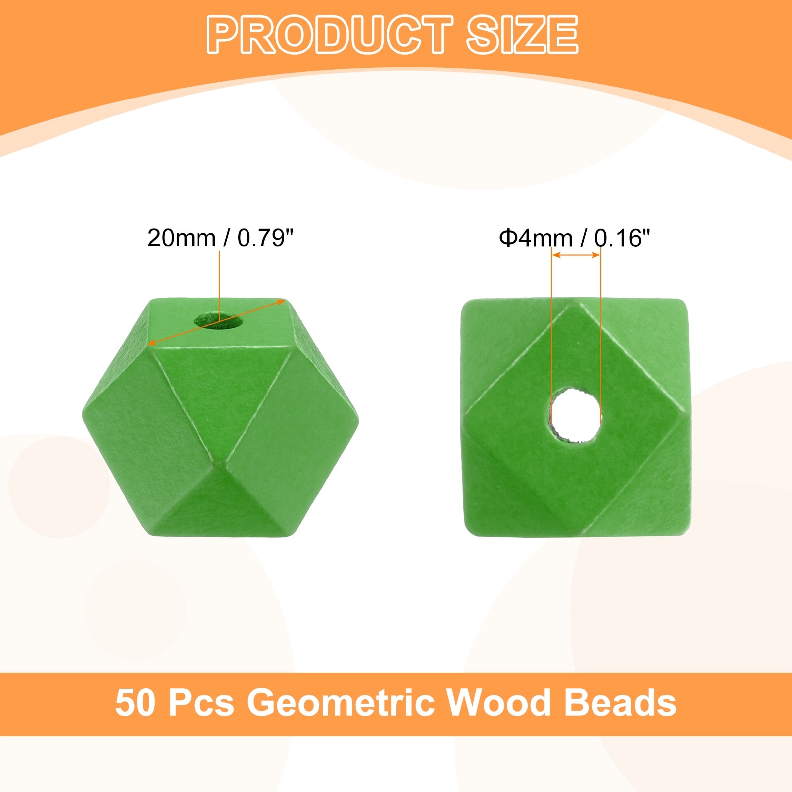 Geometric Wood Beads Large Hole for Jewelry Making