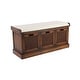 preview thumbnail 2 of 56, Brown Wood Storage Bench with Upholstered Seat - 42 x 15 x 20