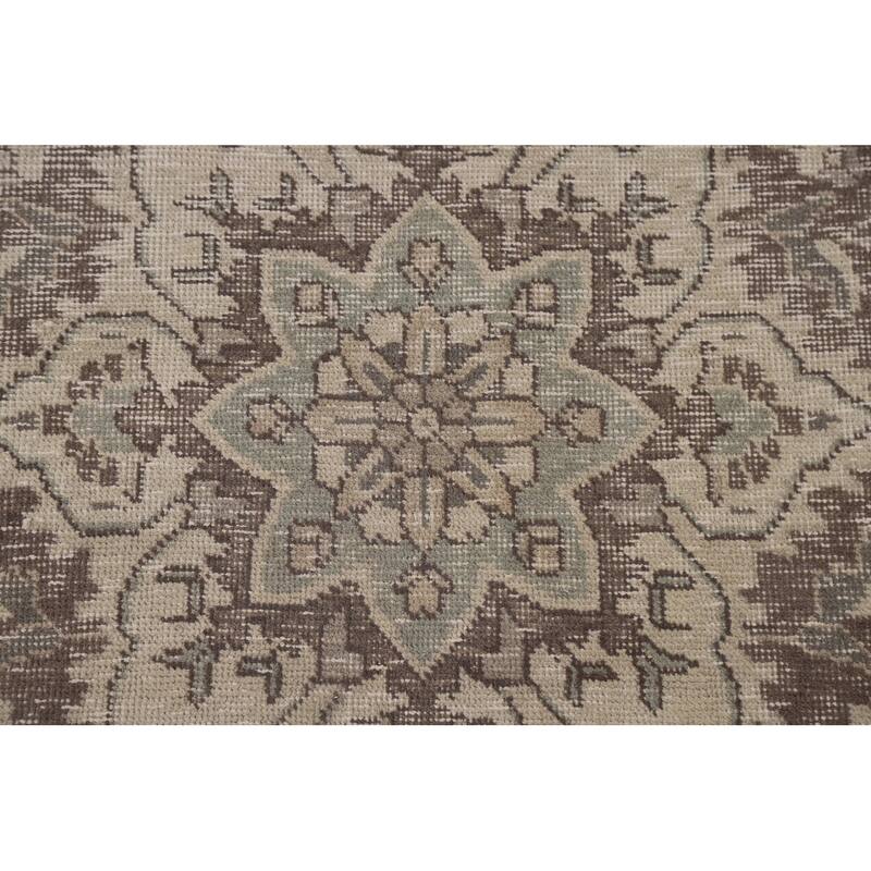 Antique Distressed Tabriz Persian Rug Handmade Wool Carpet - 6'5" x 9'3"