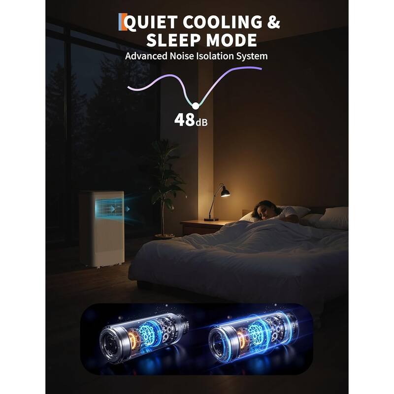 Portable Air Conditioner, 8000 BTU Air Conditioner for Bedroom with 3-in-1 Cooling
