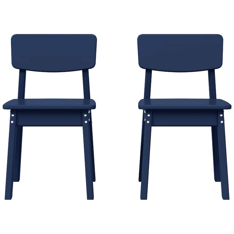 Polytrends Modern Mini Kids Outdoor Dining Chair (Set of 2) - Navy Blue