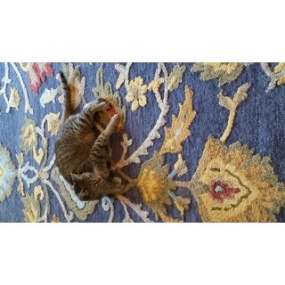 Shop Safavieh Handmade Blossom Navy/ Multi Wool Rug - 8' X ... (320 x 320 Pixel)