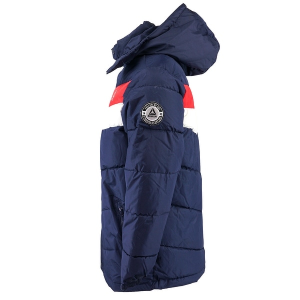 reebok men's heavy weight hooded bubble jacket