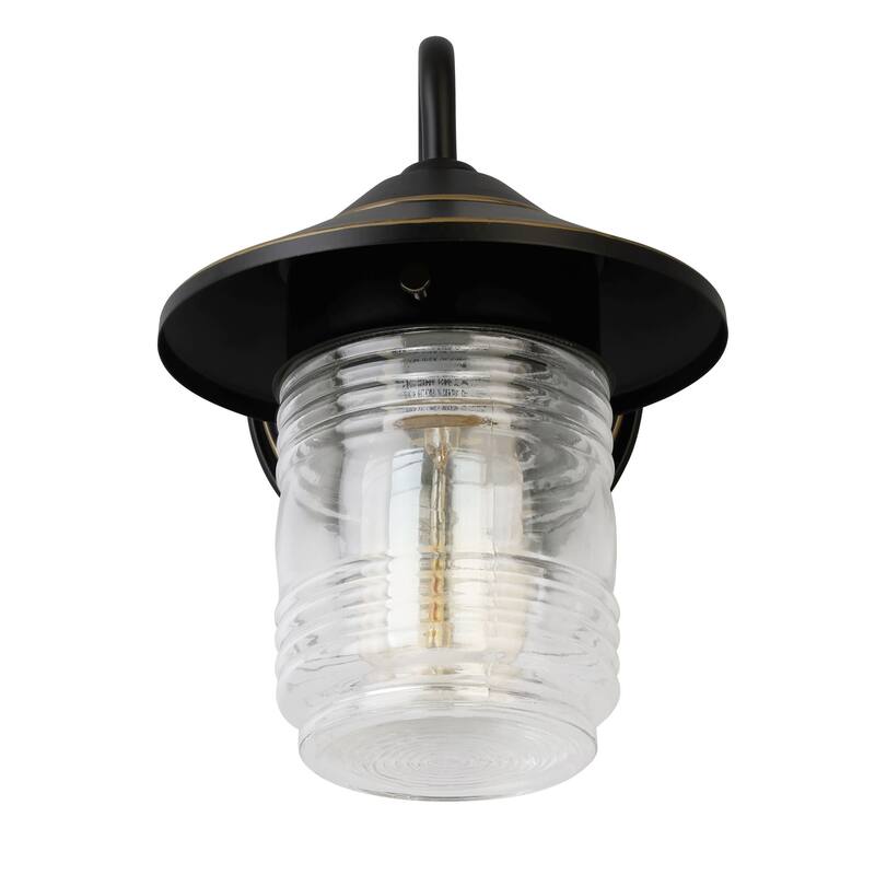 Design House 588558-ORB Jelly Jar 9" Tall Outdoor Wall Sconce