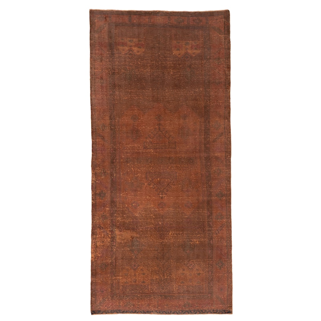 ECARPETGALLERY Hand-knotted Color Transition Burnt Orange Wool Rug - 4'6 x 9'10