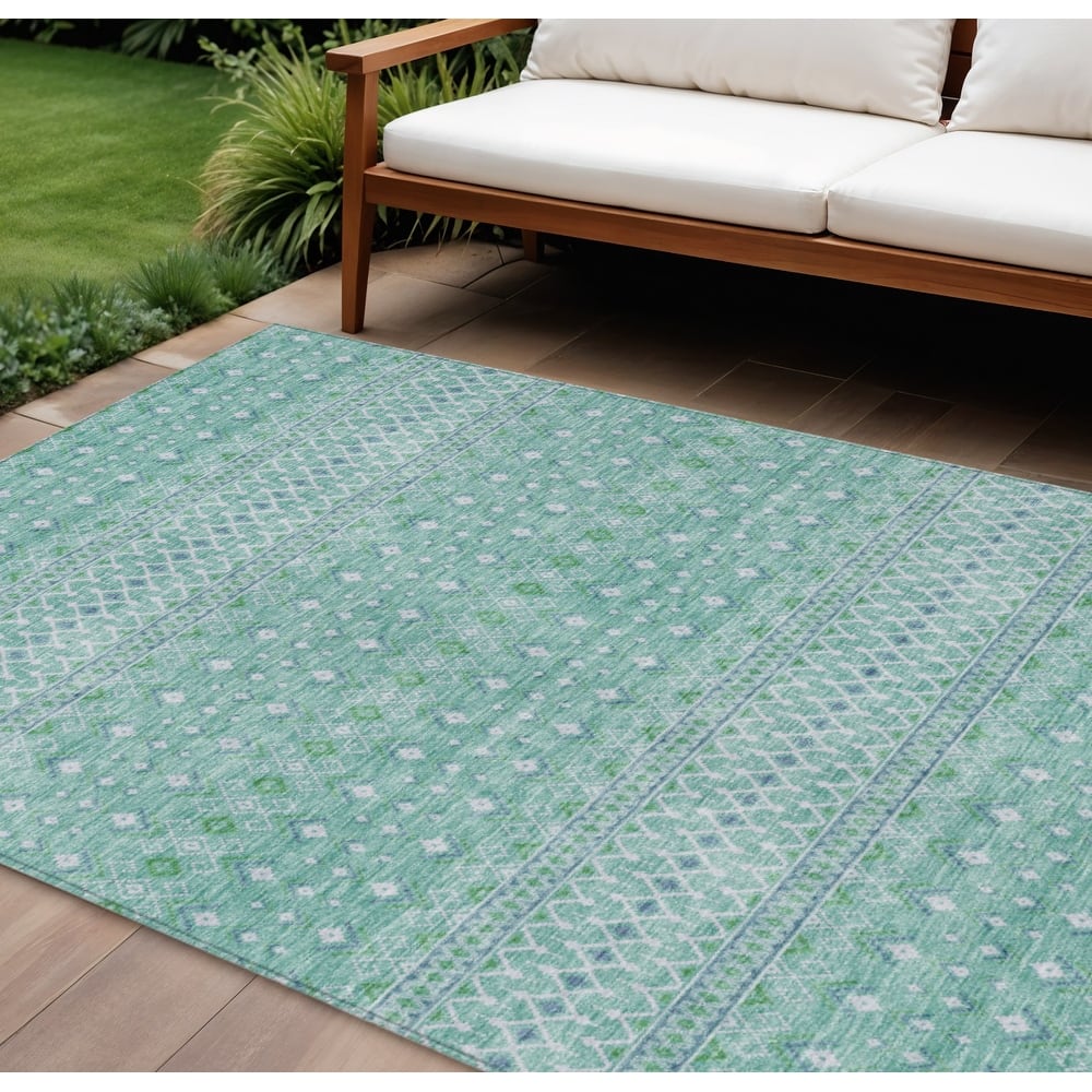 HomeRoots Tribal Transitional Rectangle Outdoor Rug