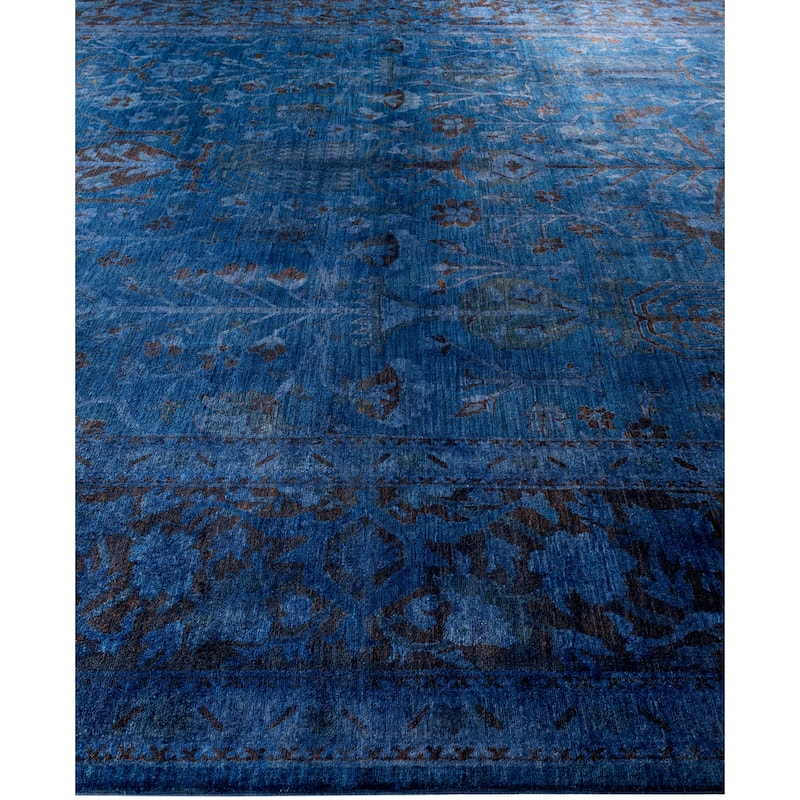 Overdyed One-of-a-Kind Hand-Knotted Area Rug - Navy - 11' 9" x 14' 10"