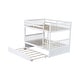 preview thumbnail 40 of 68, Rubber Wood Bunk Bed with Trundle Bed,Converted into 2 Individual Beds