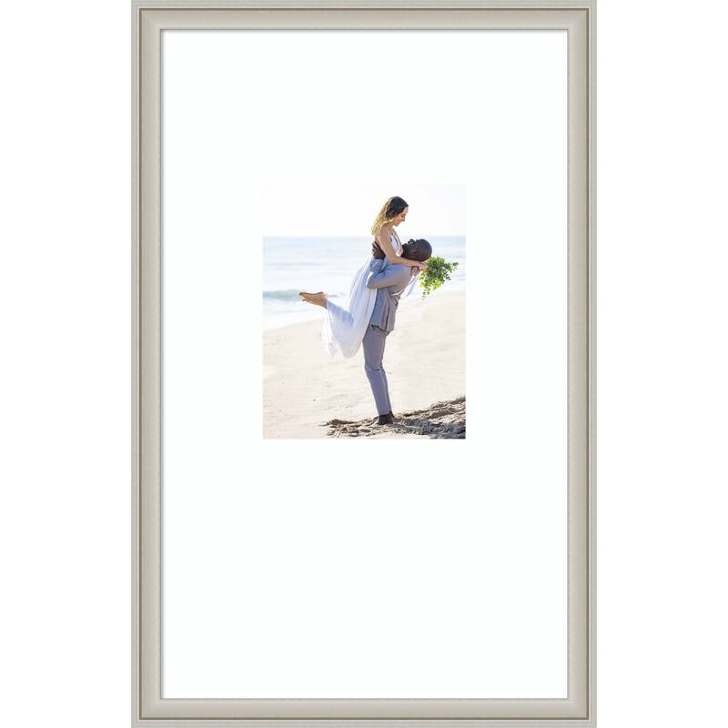 Florence Gold Framed Picture Frame, Photo Frame - 16x26 Matted White 8x10 - Florence Silver