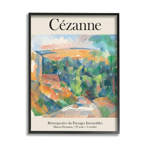 slide 2 of 17, Stupell Industries Traditional Cezanne Landscape Painting Exhibition Poster Framed Wall Art - Multi-Color Black - 16 x 20