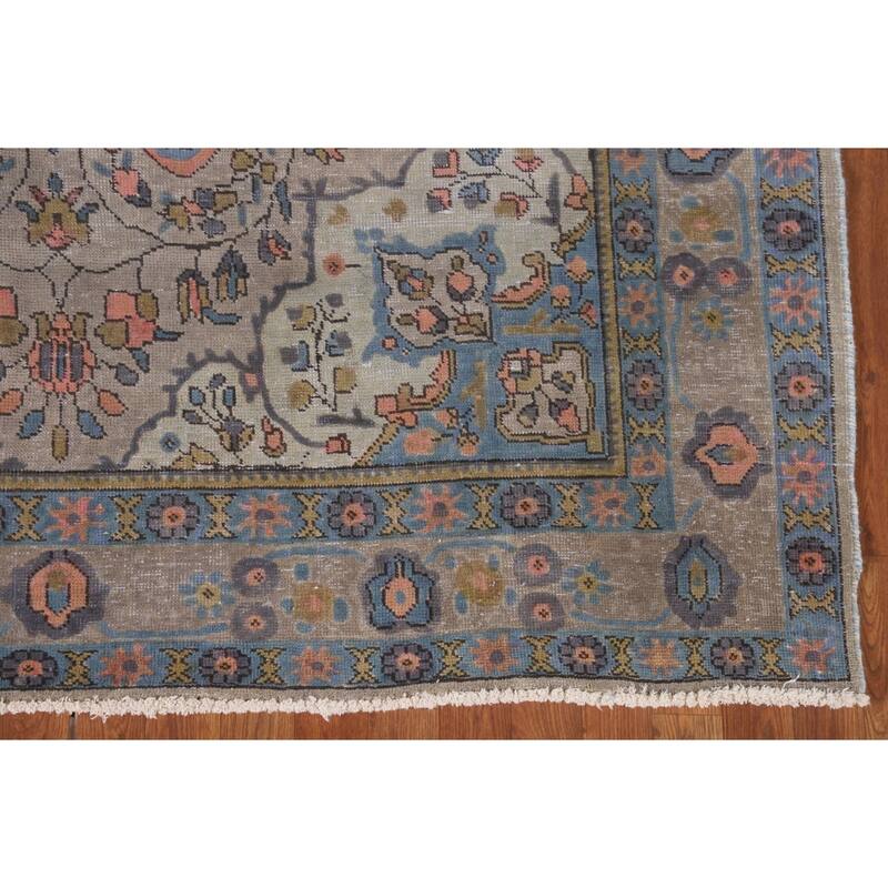 Distressed Over-Dyed Tabriz Persian Vintage Rug Handmade Wool Carpet - 6'9"x 9'6"