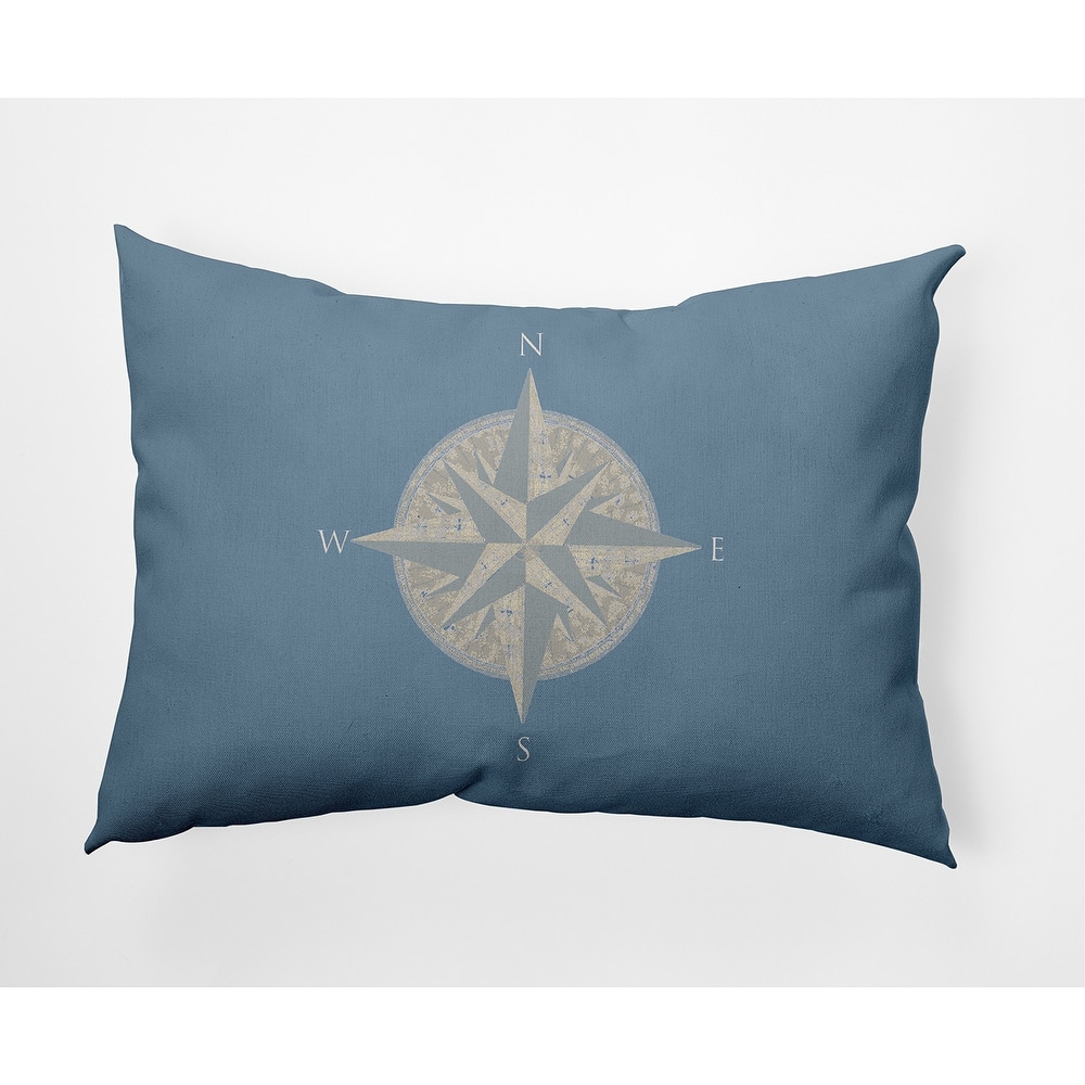 Compass Nautical Indoor/Outdoor Throw Pillow