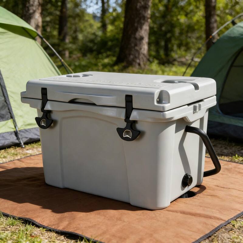 25QT Portable Cooler, Insulated Hard Cooler with Bottle Opener, Cup Holder, Forming Ruler, Travel, Beach, Camping, Fishing