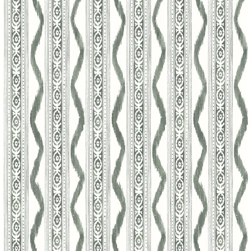Erin Gates Rhys Green IKAT Stripe Wallpaper