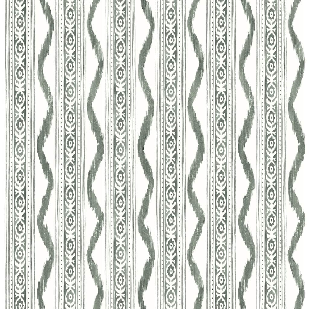 Erin Gates Rhys Green IKAT Stripe Wallpaper