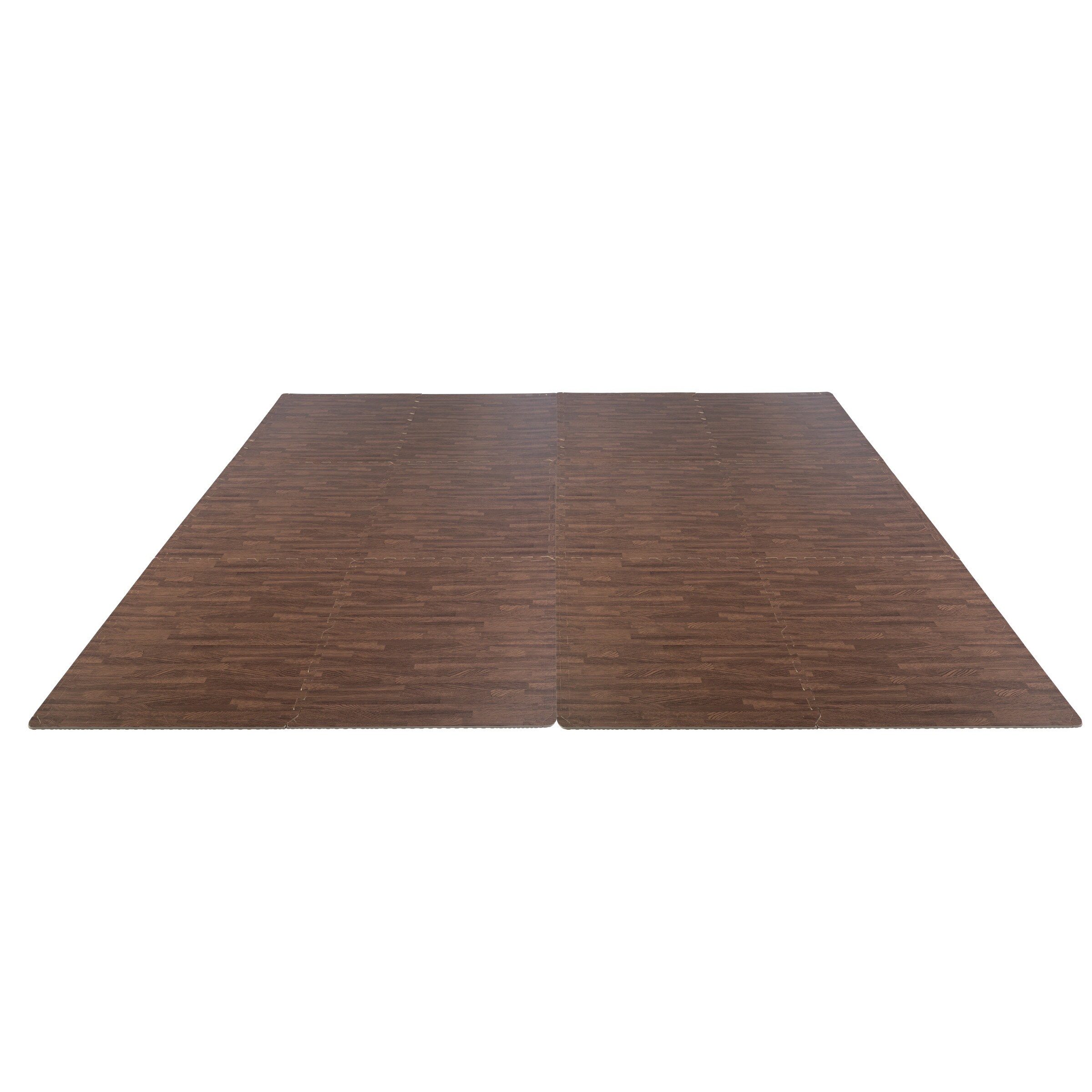 Stalwart EVA Foam Floor Tiles 12 Pack 48 SQFT Woodgrain Puzzle Mats Dark