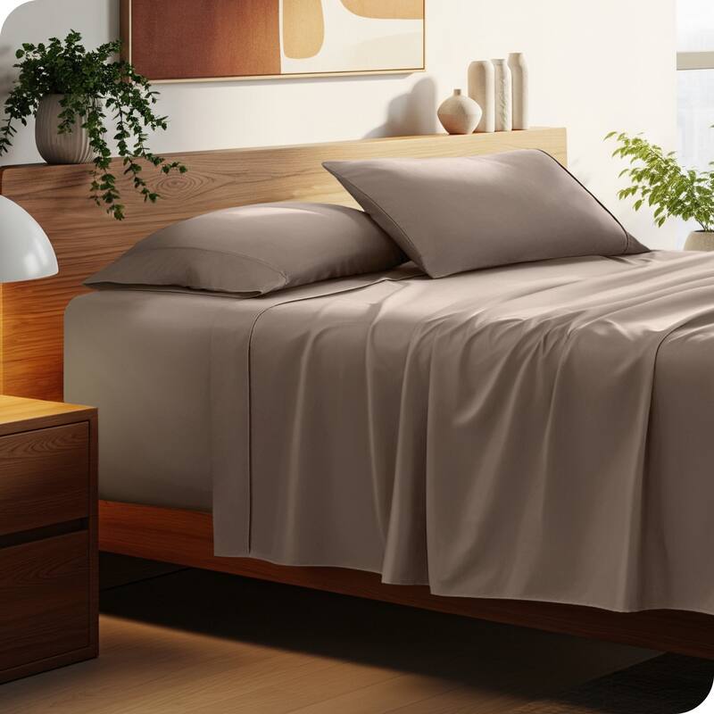 Bare Home 22 Inch Deep Pocket Microfiber Sheet Set - Twin XL - Taupe
