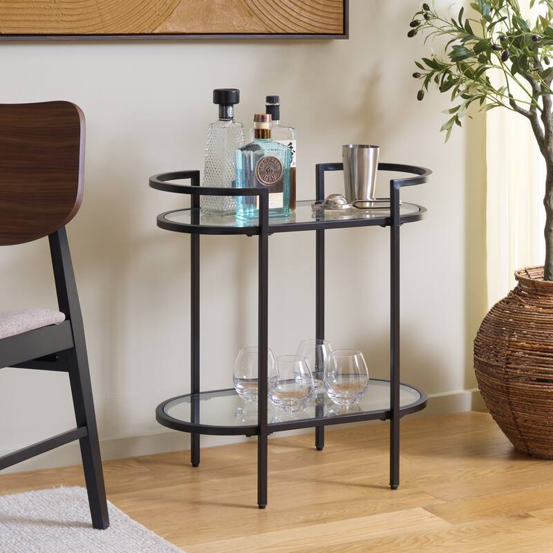 SAFAVIEH Home Inessa 2 Tier Bar Cart - 26"W x 14"D x 26"H