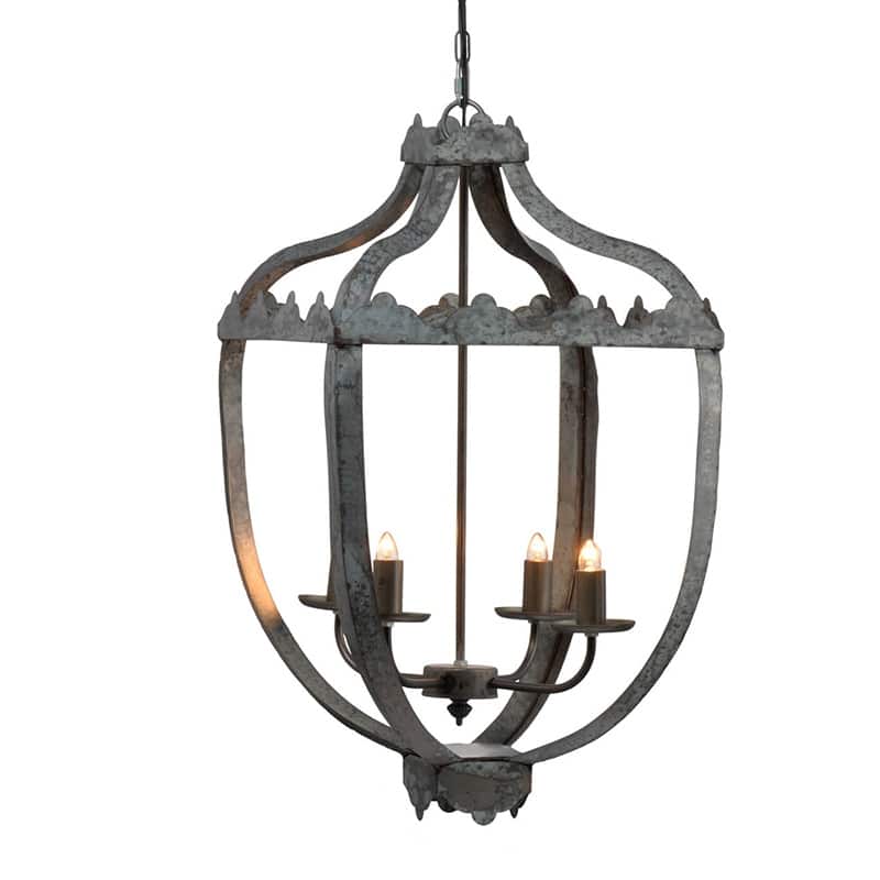 4 - Light Metal Chandelier, Hanging Light Fixture with Adjustable Chain for Kitchen Dining Room, Bulb Not Included