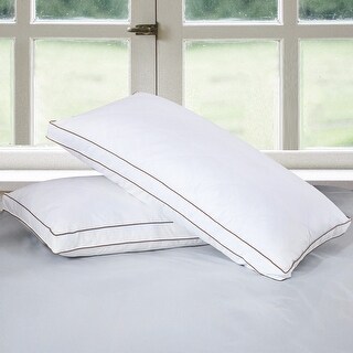 2 Pack Goose Feather Down Bed Pillow - White