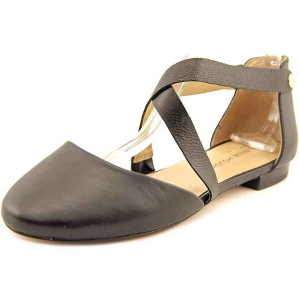 Julianne Hough Ananda Women Round Toe Leather Black Flats