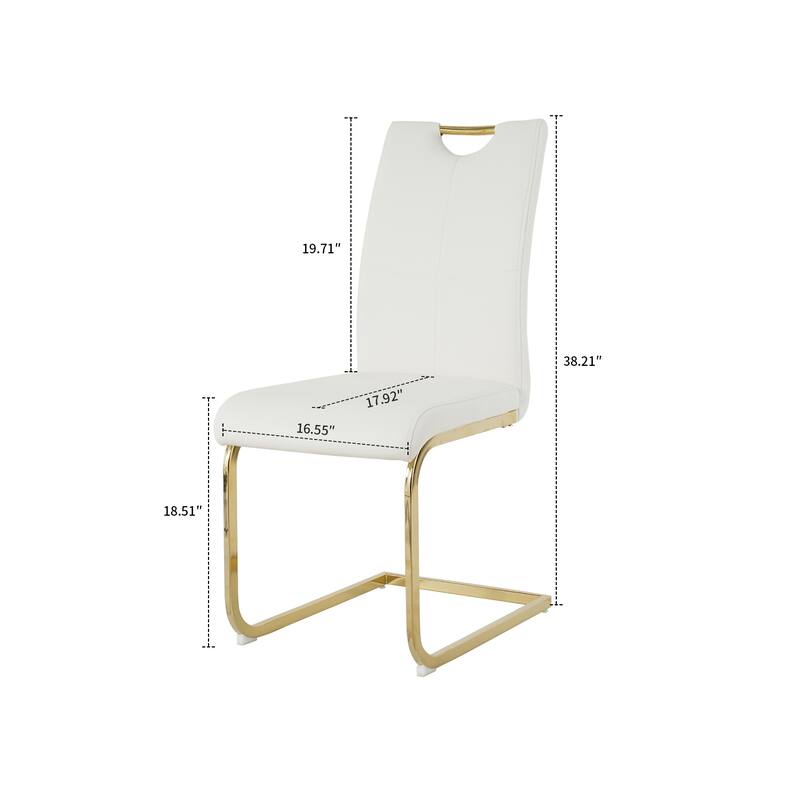 Classic Set of 6 PU Upholstered Dining Chairs - N/A