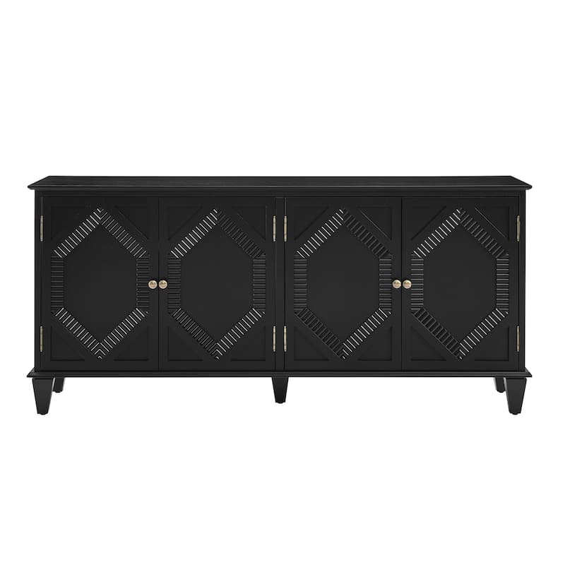 65.2" Mid Century Modern Sideboard Buffet Cabinet with Storage, Accent Coffee Bar - Black