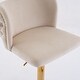 preview thumbnail 63 of 85, Modern Upholstered Pu Bar Chair Set of 2 with Back Tufted & Nailhead Gold Chrome Base, Adjustable Swivel Bar Stool