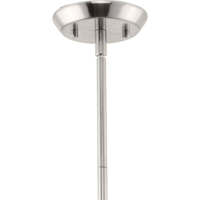 Carillon Collection One-Light Brushed Nickel Large Contemporary Pendant - 15 in x 15 in x 20.75 in