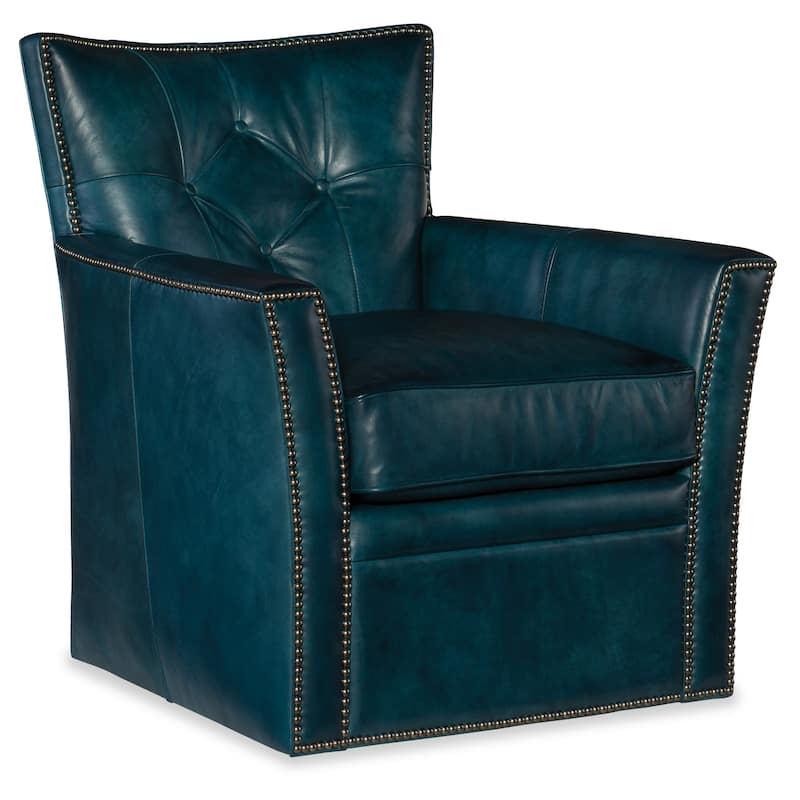 Conner Swivel Club Chair - 31"W x 33.5"H x 34.5"D - Blue