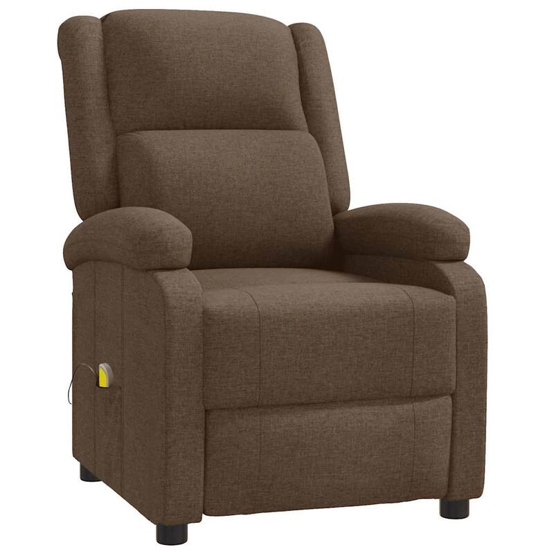 vidaXL Massage Chair Brown Fabric - 71 x 92 x 96 cm