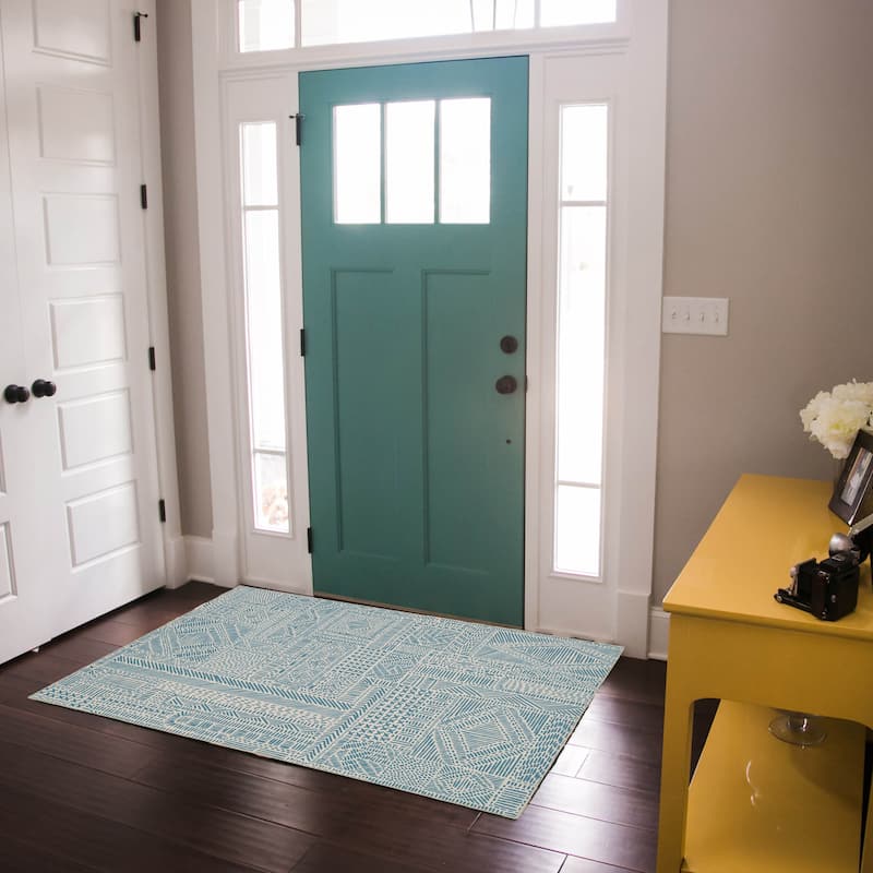 Cayden Machine Washable Geometic Area Rug