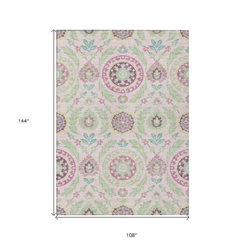 HomeRoots Floral Transitional Rectangle Outdoor Rug