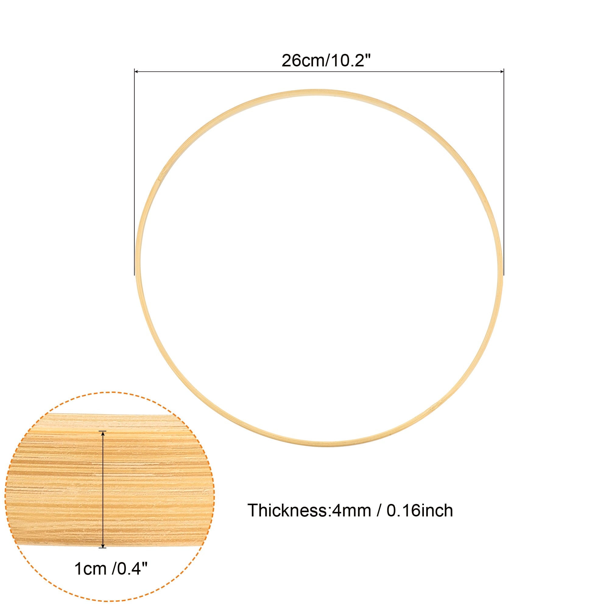 16Pcs 6 Inch 8 Inch Wooden Bamboo Floral Hoop Rings for DIY Crafts